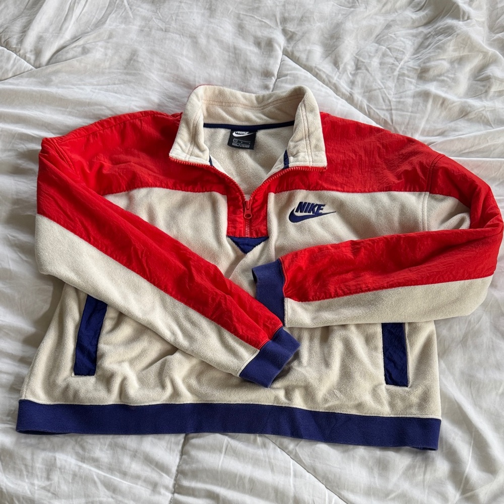 Nike Red and Cream Fleece Pullover